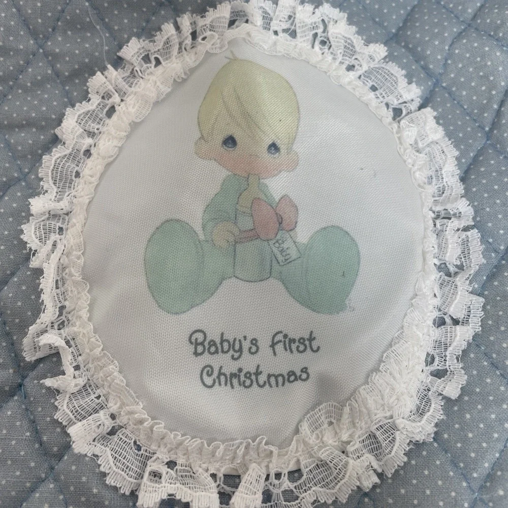Precious Moments Baby's First Christmas Quilted Bib Gift